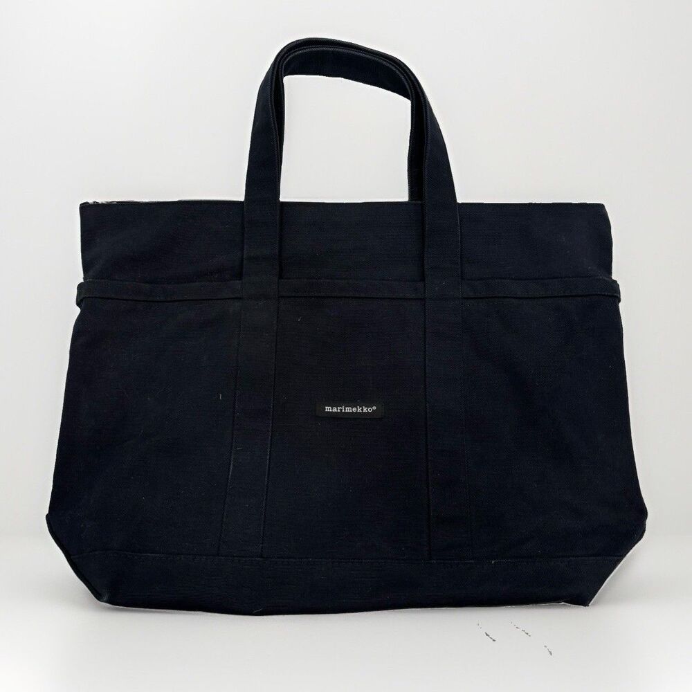 Marimekko Purse Tote Bag Black Canvas